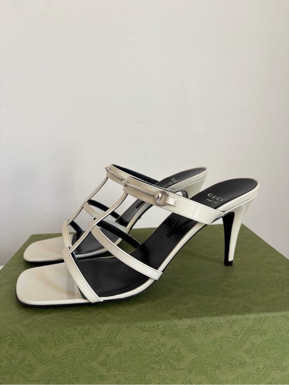 GUCCI Patent Leather Horsebit Strap High Heel Sandals NEW Size 40 / US 10 - Picture 2 of 8